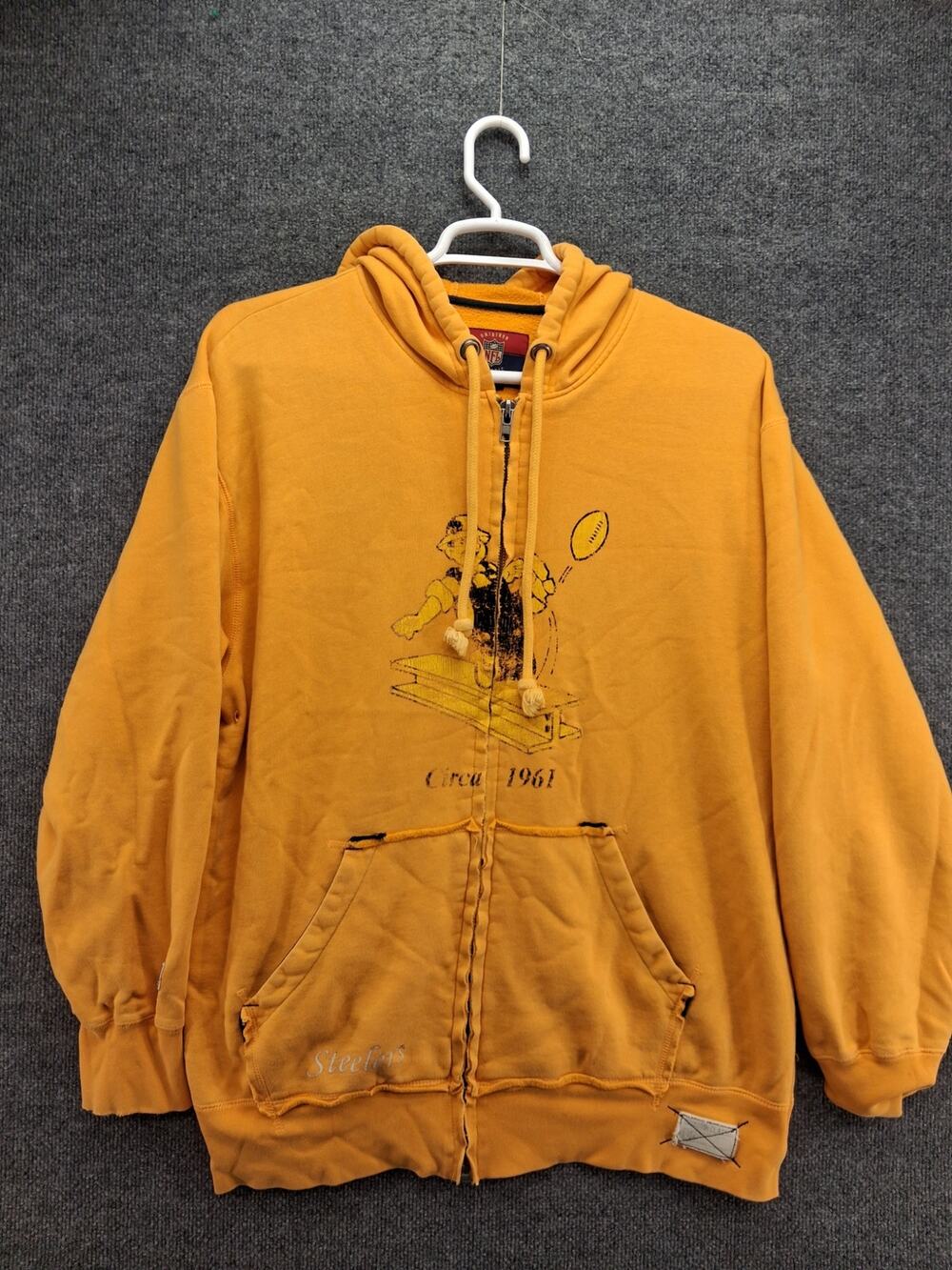 Pittsburgh Steelers Sweatshirt Mens XL Hoodie Full Zip NFL Gridiron Classics